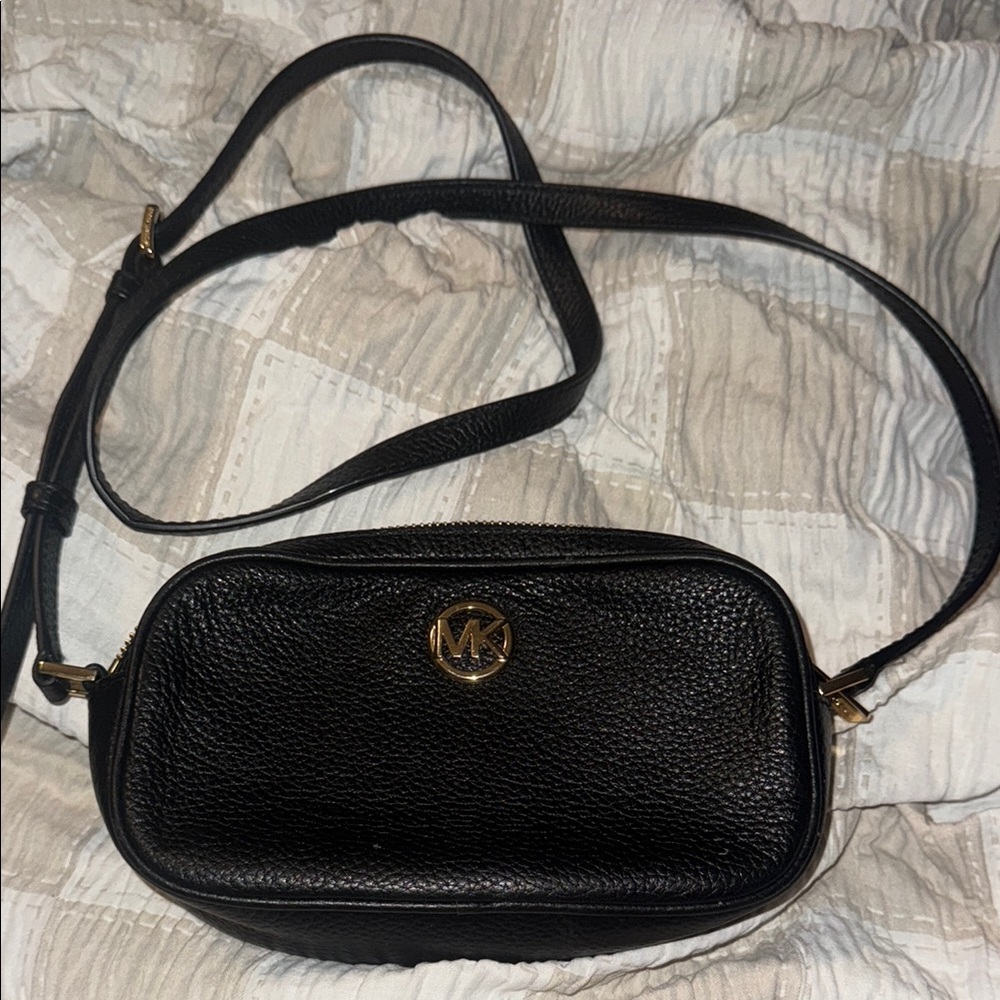 Michael Kors Black Leather Crossbody Bag